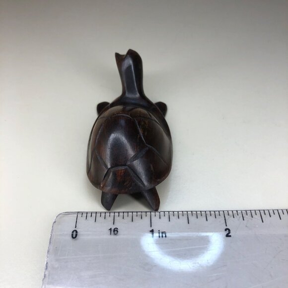 Small Hand Carved Wooden Turtle - Picture 7 of 8